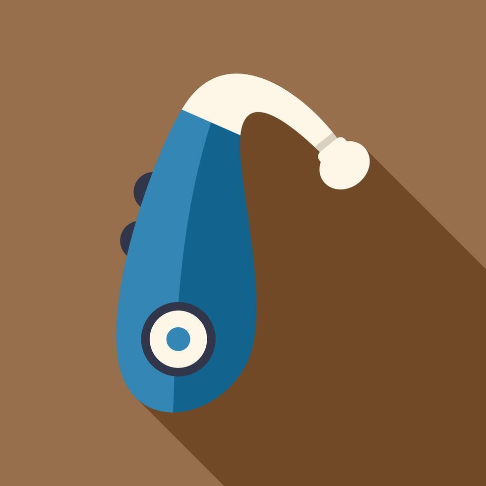 Modern behind the ear hearing aid improving hearing loss vector