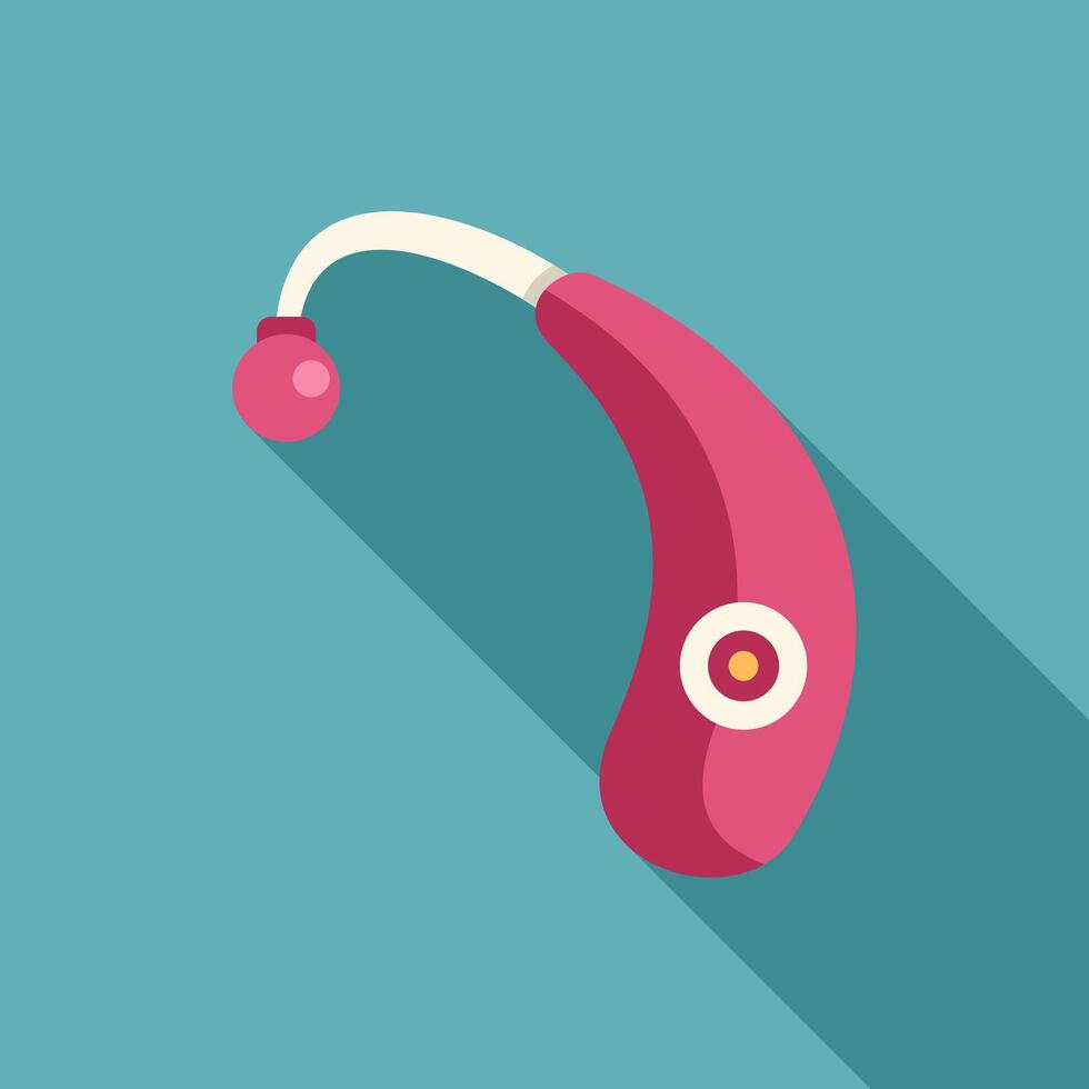 Modern hearing aid device improving hearing health vector