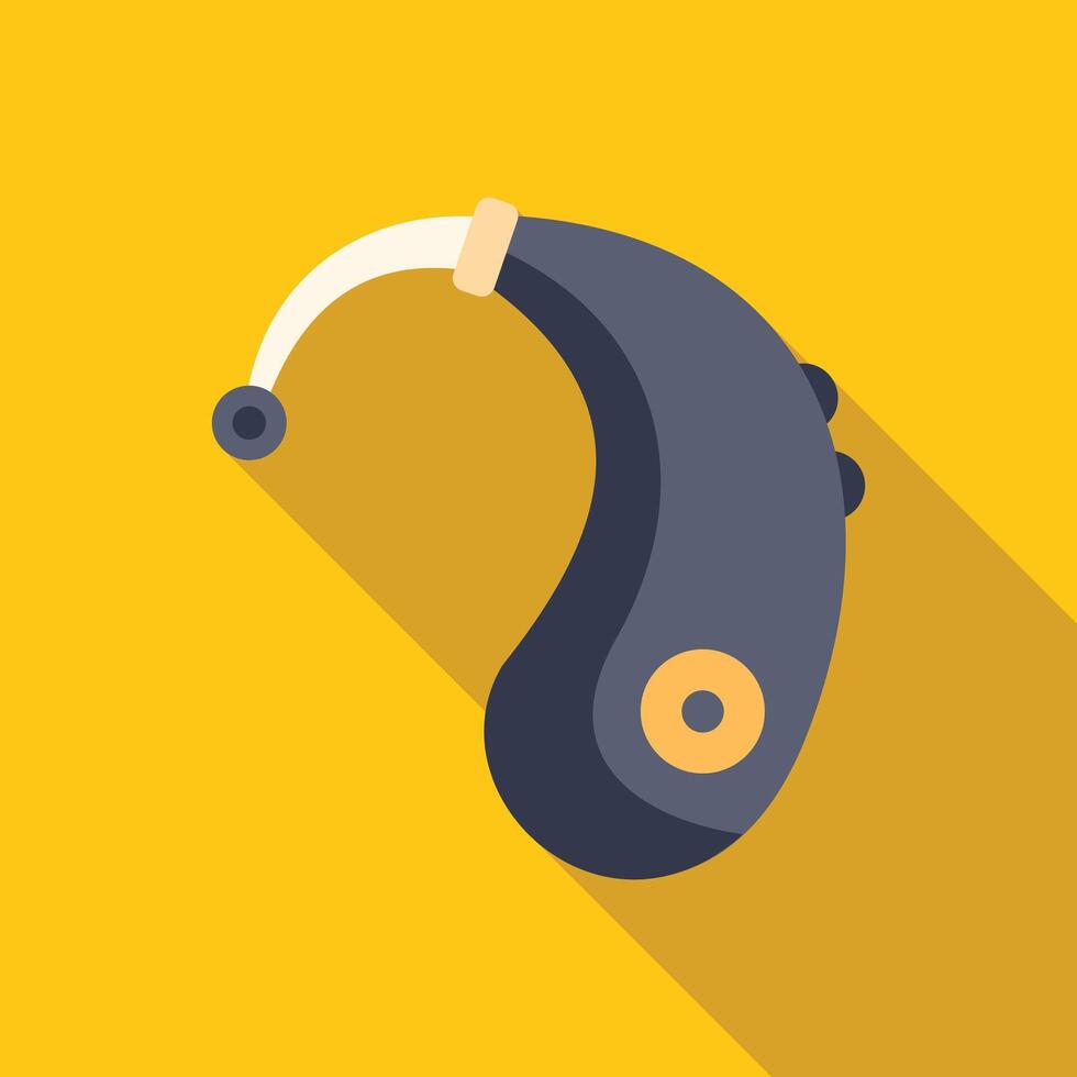 Modern hearing aid device improving hearing loss vector