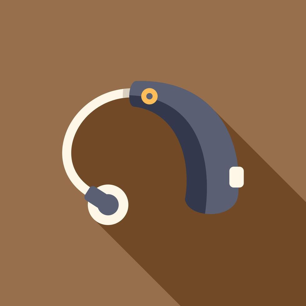 Modern hearing aid device improving hearing loss vector