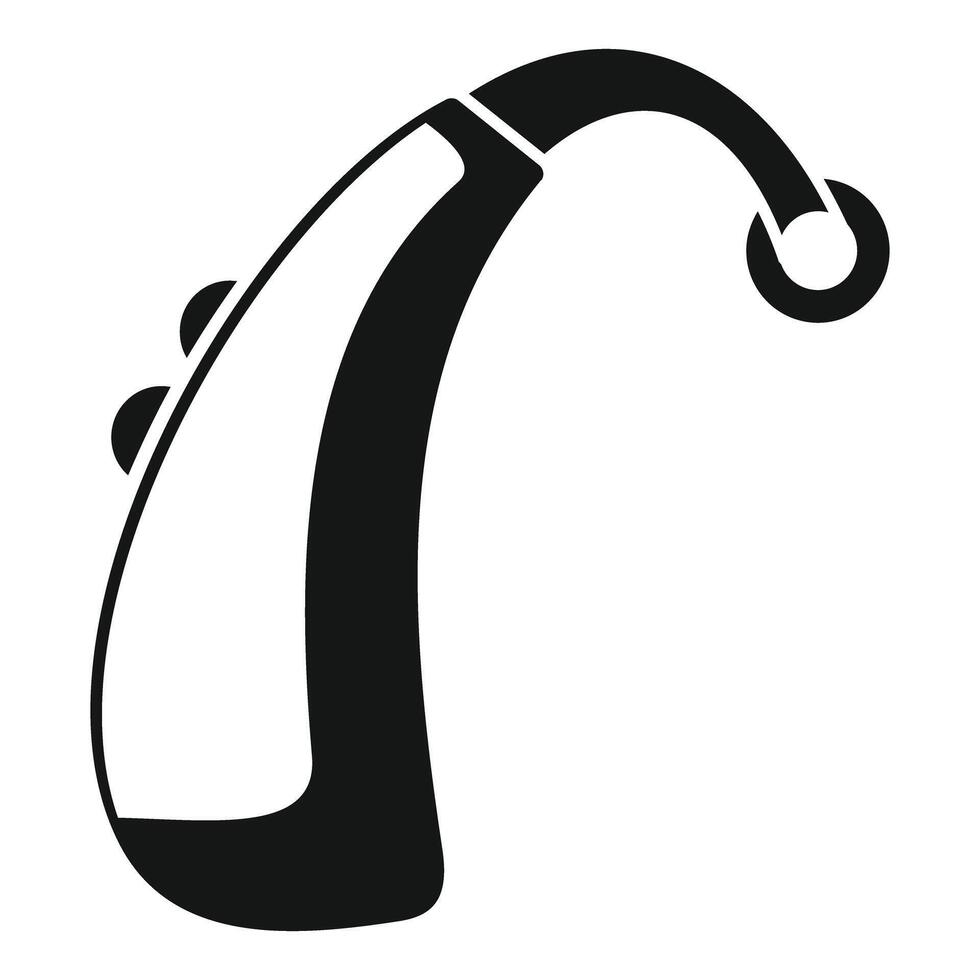 Modern hearing aid improving hearing icon simple style vector