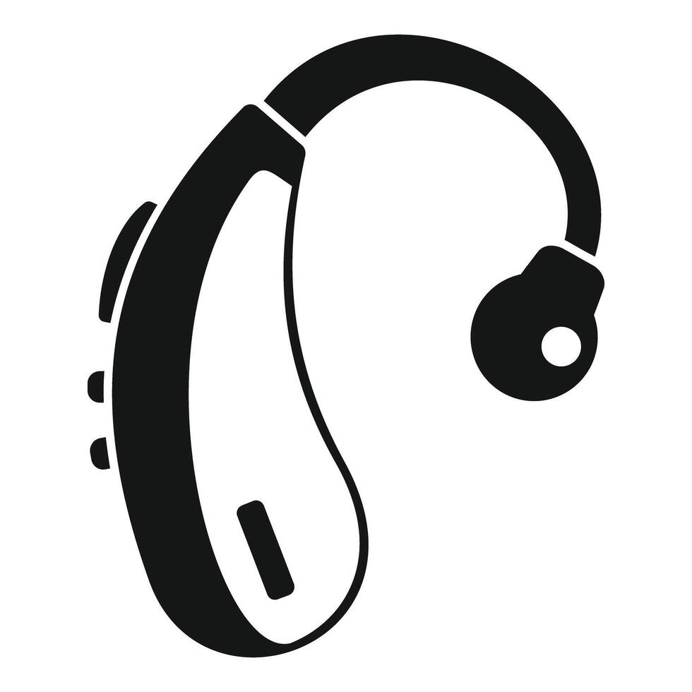 Modern hearing aid improving listening experience icon vector