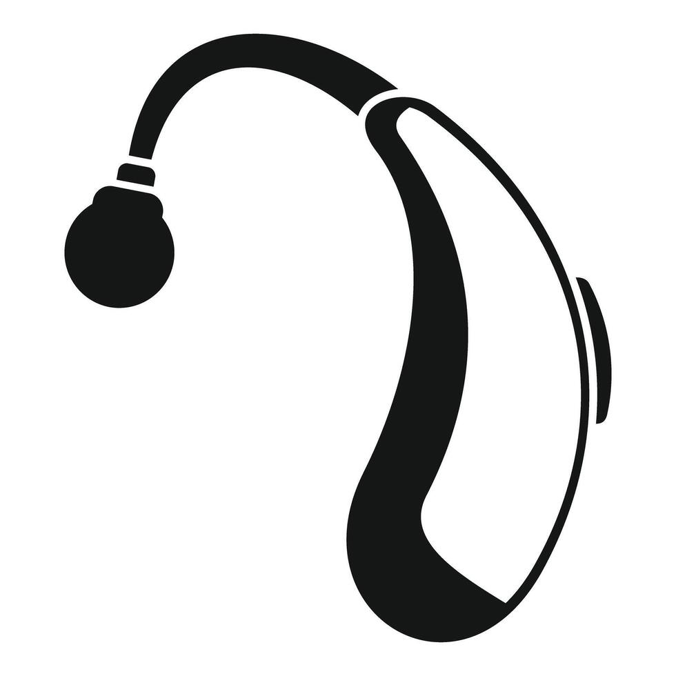 Modern hearing aid improving listening experience vector