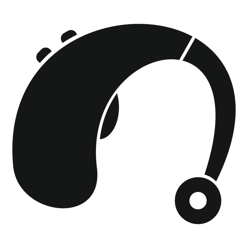 Modern in ear hearing aid device improving hearing icon vector