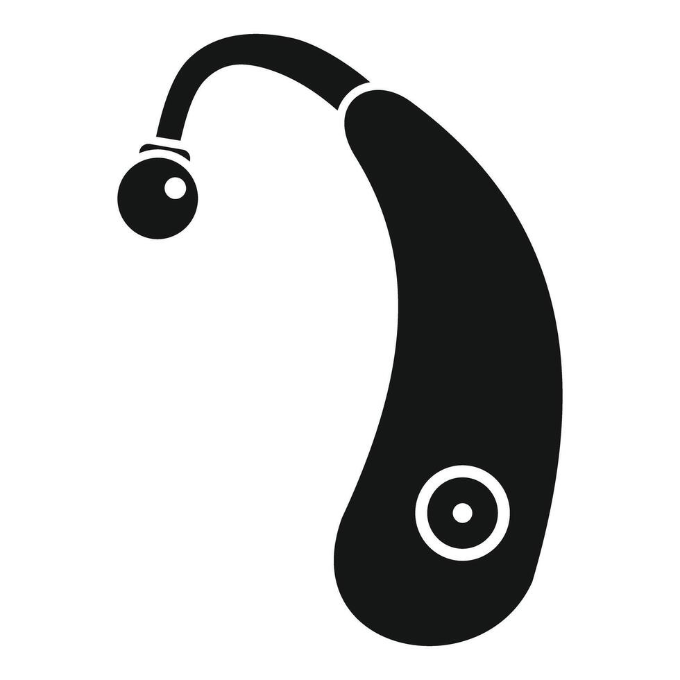 Modern hearing aid improving hearing loss icon vector