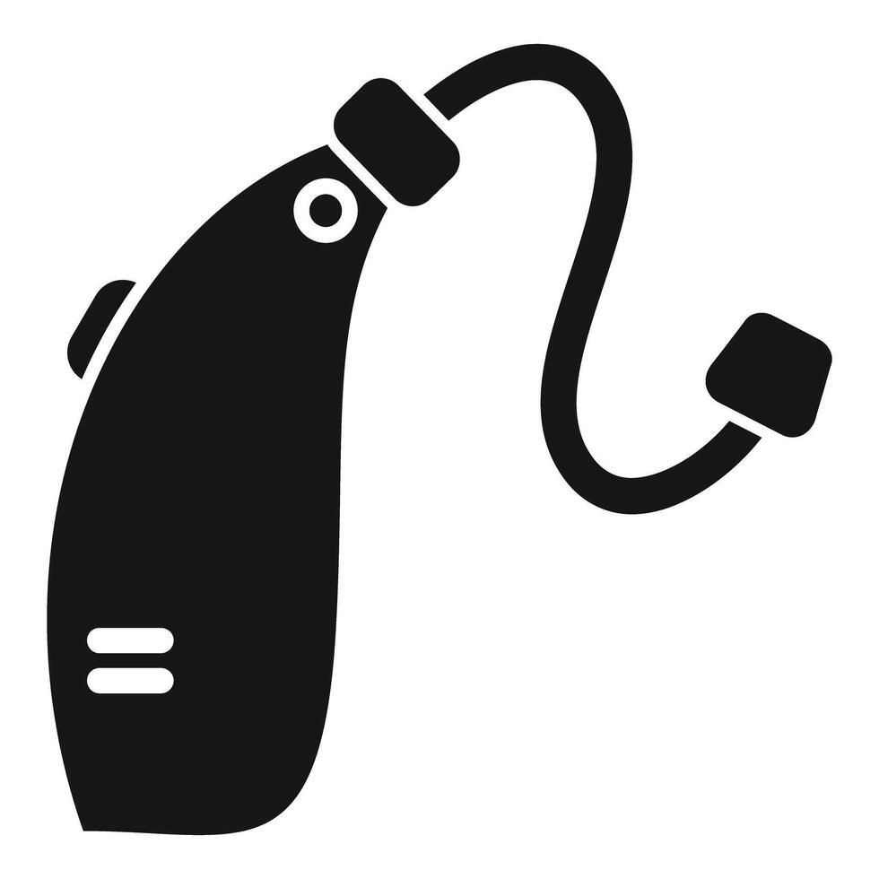 Hearing aid device improving hearing icon vector