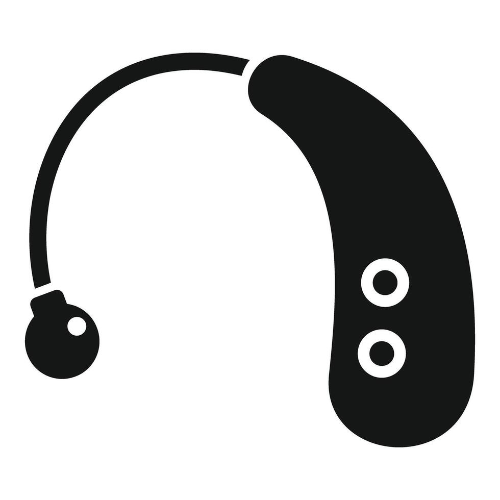 Hearing aid for ear improving hearing icon, simple style vector