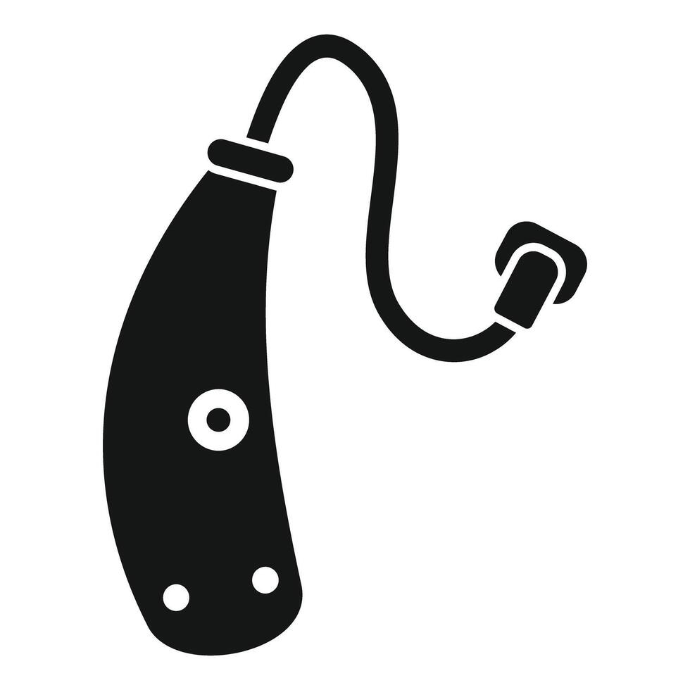 Hearing aid device improving hearing quality icon simple style vector