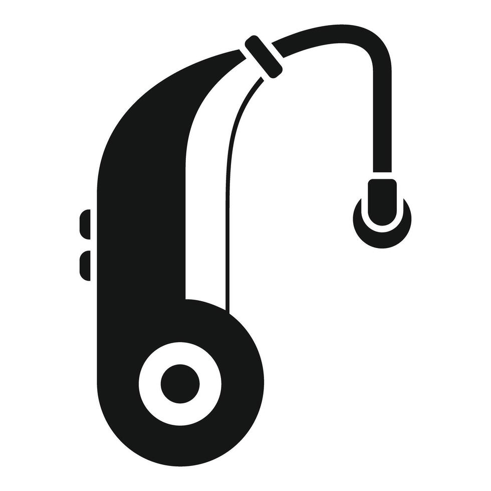 Hearing aid icon showing device for deafness vector
