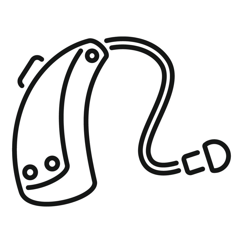 Hearing aid device connecting to ear canal using modern technology vector