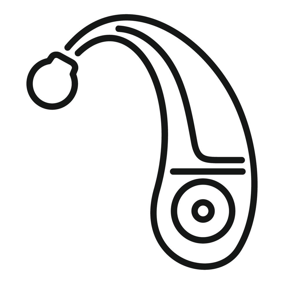 Modern hearing aid is enhancing hearing abilities vector