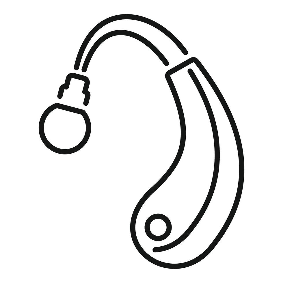 Modern hearing aid device improving listening experience icon vector