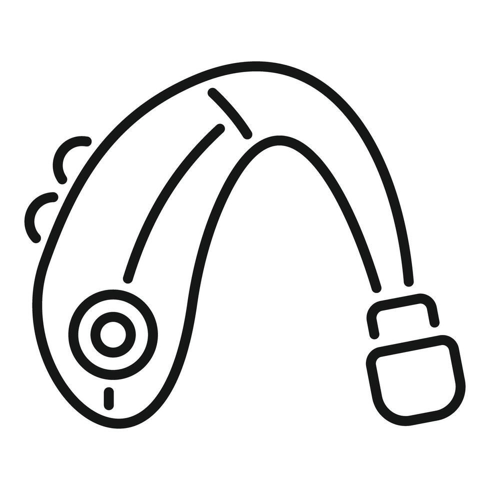 Hearing aid device helping people with disabilities to hear sound waves vector