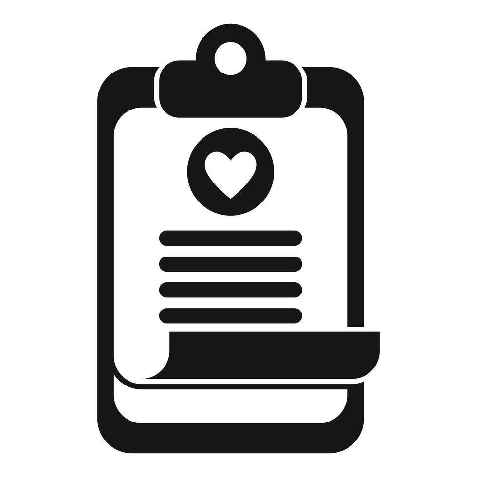 Clipboard showing medical test results icon vector