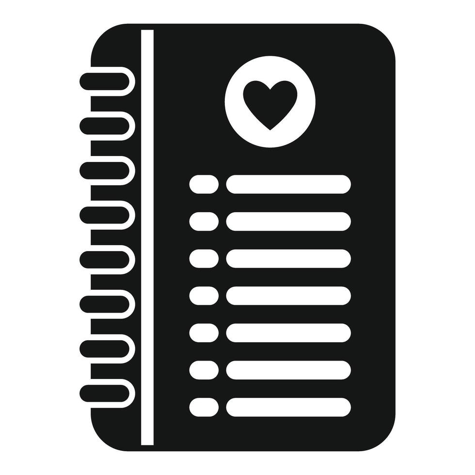 Love notepad icon representing romantic notes and feelings vector