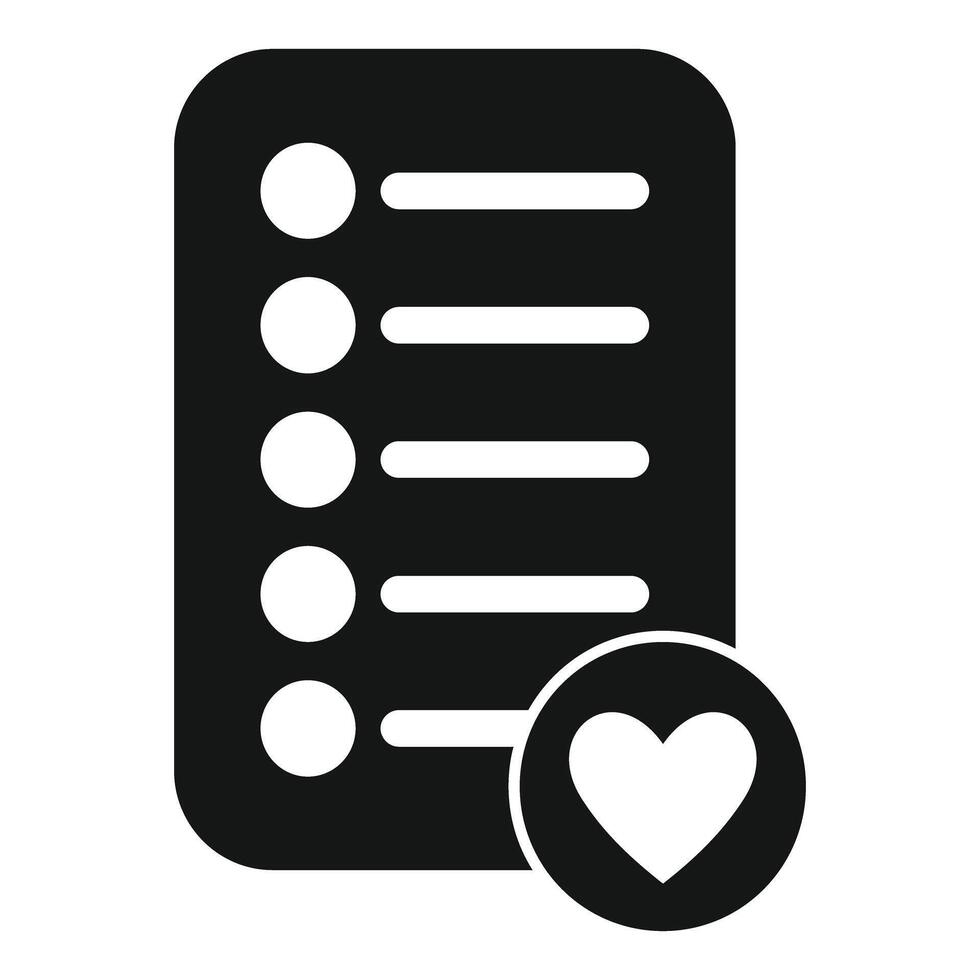 Wish list icon showing favorite things or products vector