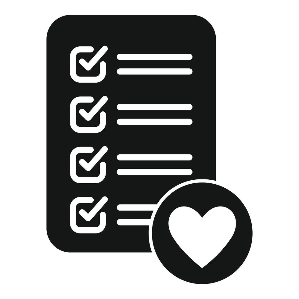 Checklist with heart icon for expressing love and affection vector