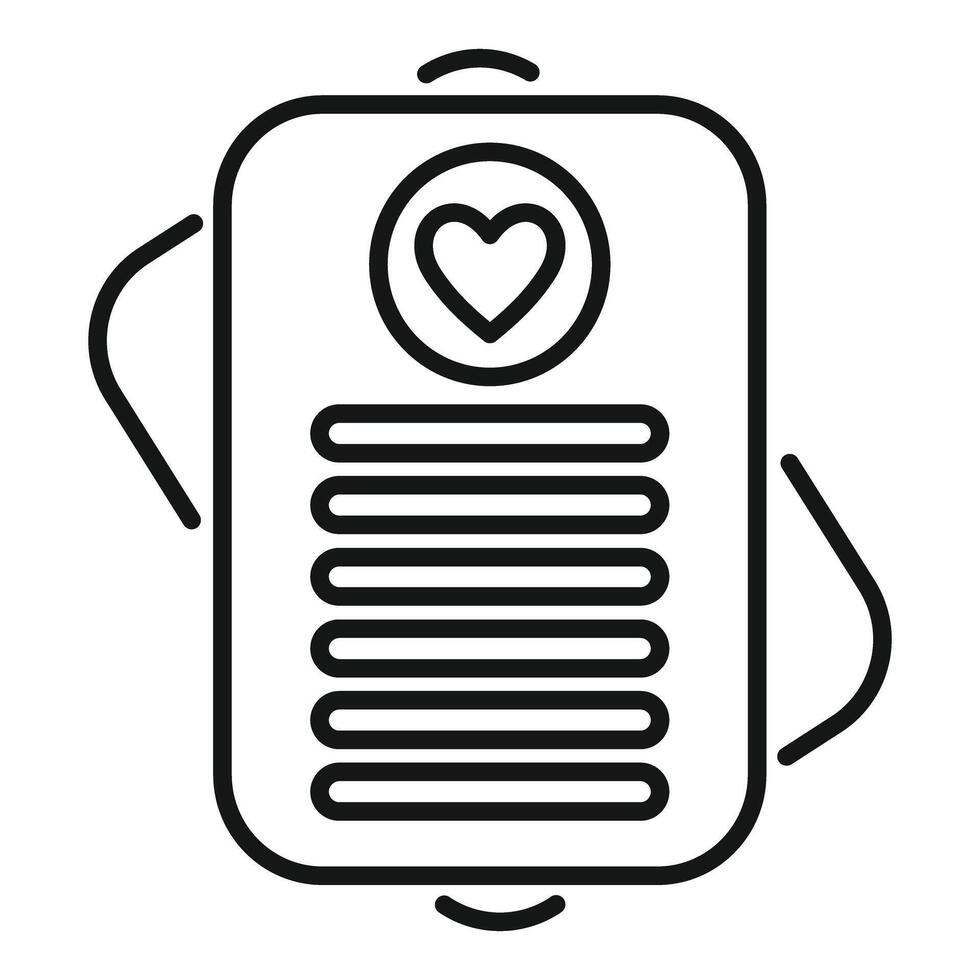 Smartphone showing online dating app interface with heart icon vector