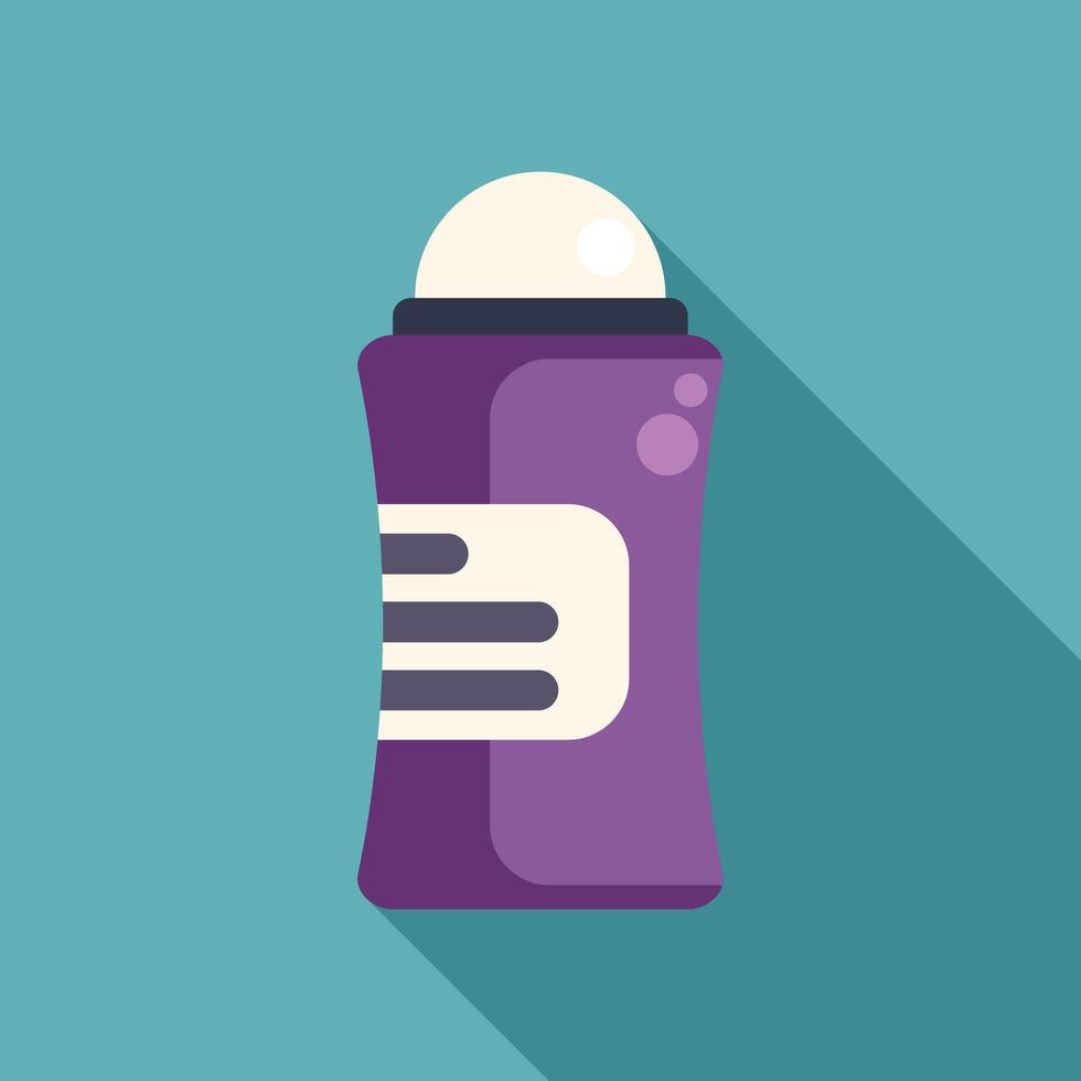 Roll on deodorant bottle spreading freshness with long shadow vector