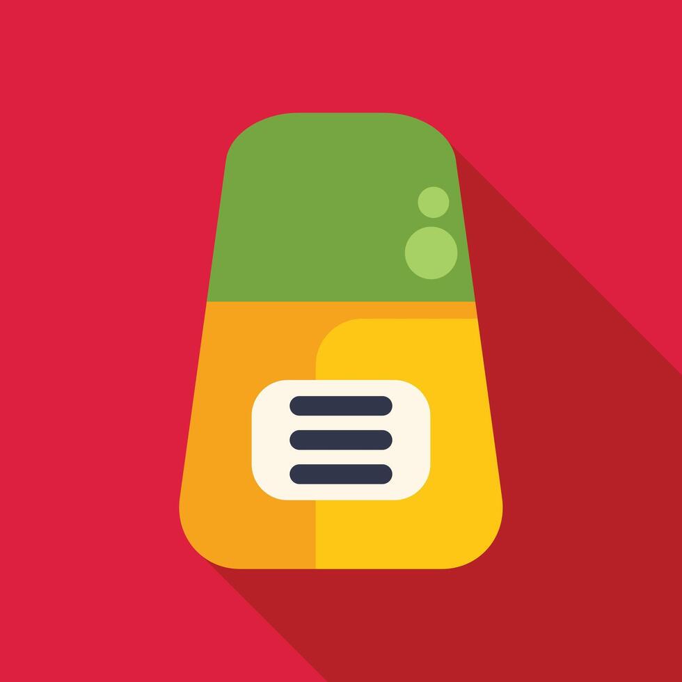 Yellow and green tube of sunscreen is standing on red background vector