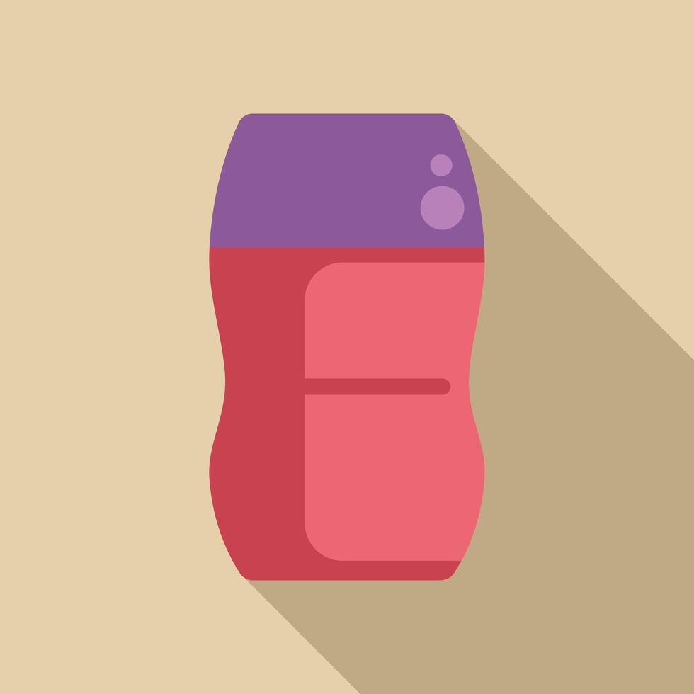Plastic bottle mockup with long shadow on beige background vector