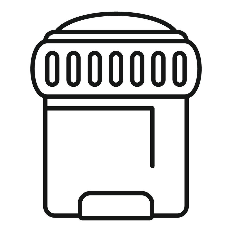 Urine test flask with seven holes lid standing on surface vector