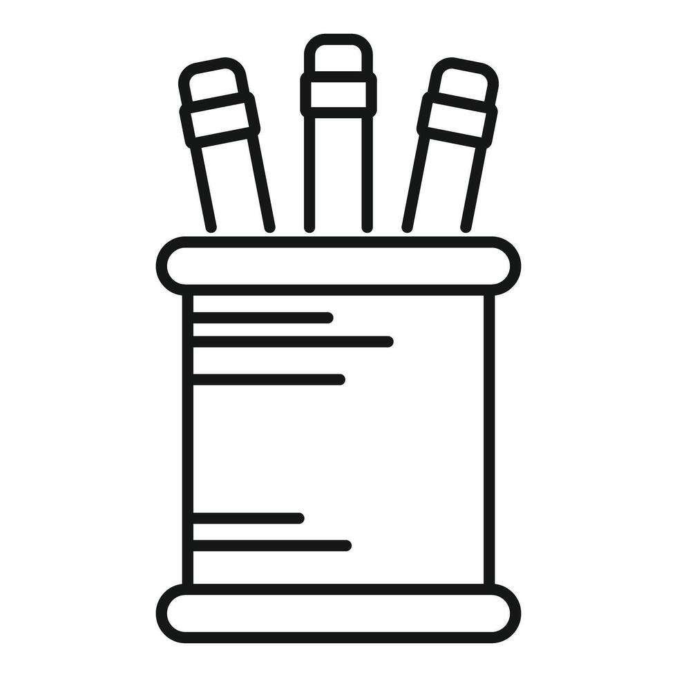 Pencils standing in a pencil holder being organized for work vector
