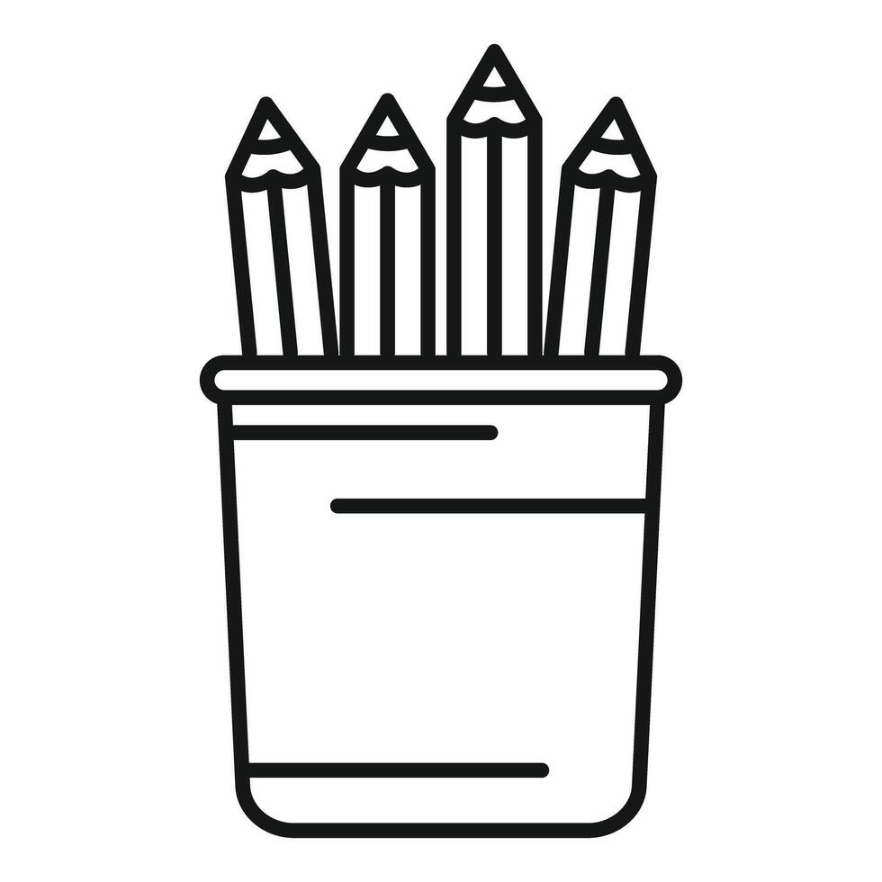 Pencils standing in a cup being organized for work vector