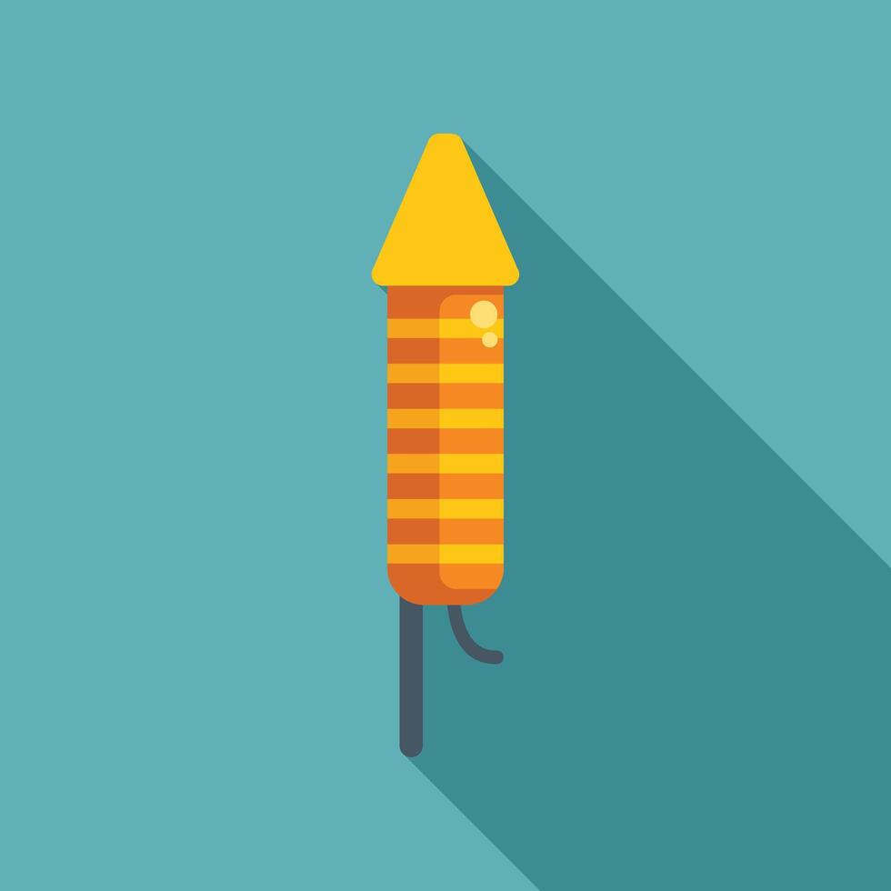 Firecracker rocket with fuse burning celebrating holiday event vector