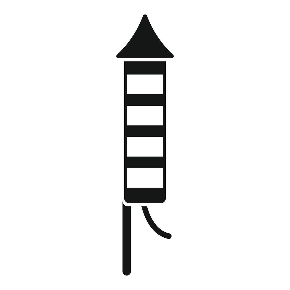 Firework rocket standing on support ready to launch vector