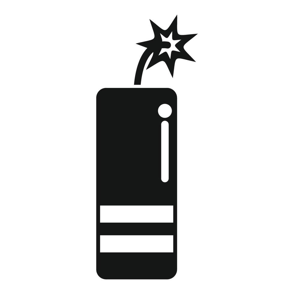 Dynamite exploding with spark icon simple style vector