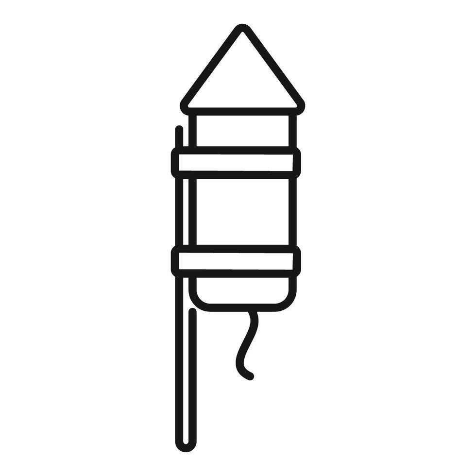 Firework rocket standing on wooden stick for festive celebration vector