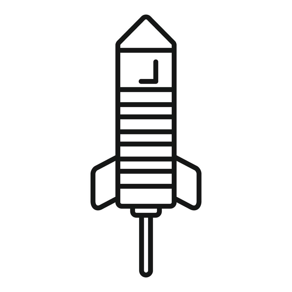 Simple rocket ship is flying upwards through the air vector