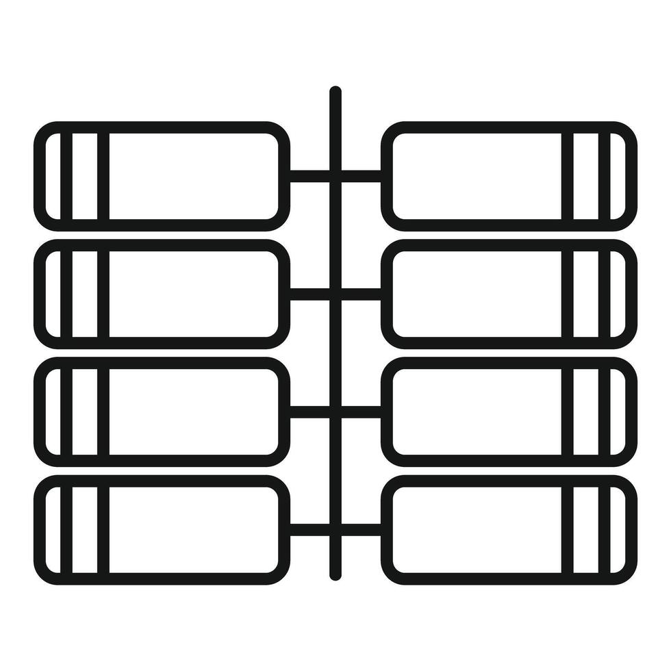 Server room data storage icon showing cloud computing system vector