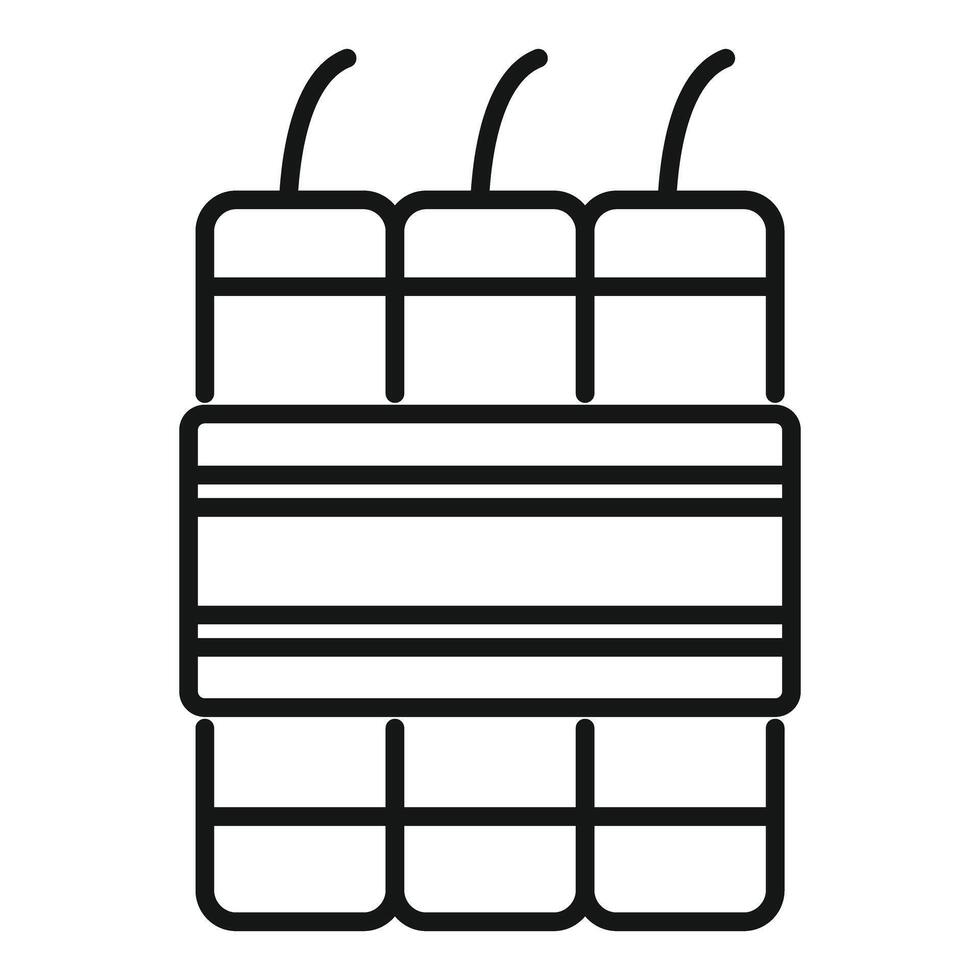 Dynamite sticks wrapped together with tape forming a homemade bomb vector