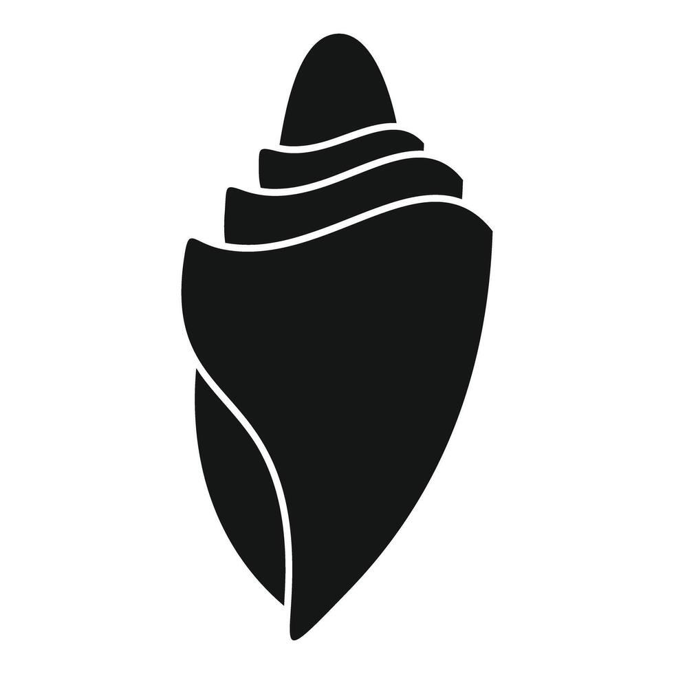 Black glyph seashell icon representing marine life vector