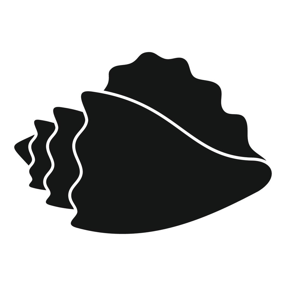 Black seashell icon, simple style vector