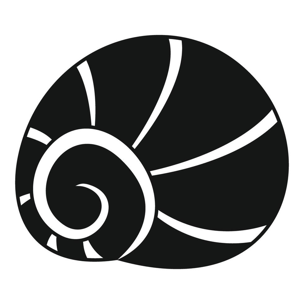 Black and white seashell showing spiral pattern vector