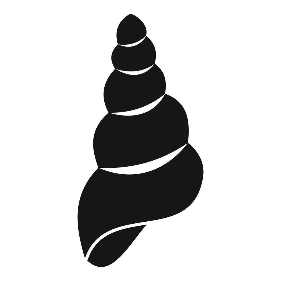 Black silhouette of large spiral seashell from the ocean vector