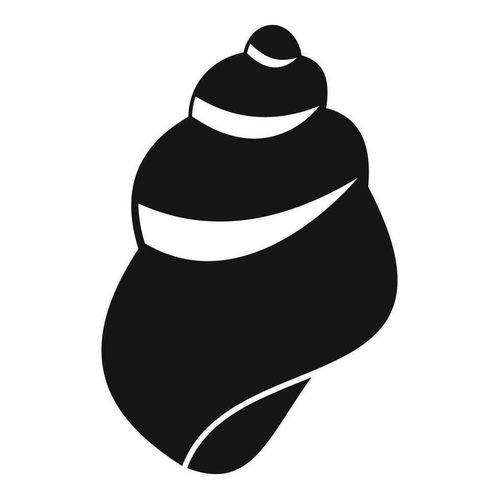 Black and white silhouette of spiral seashell standing upright vector