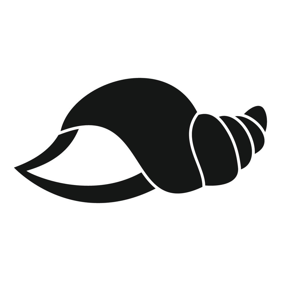 Large black and white seashell icon showing spiral shell vector