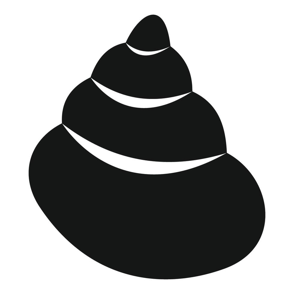 Black silhouette of spiral seashell for ocean design vector