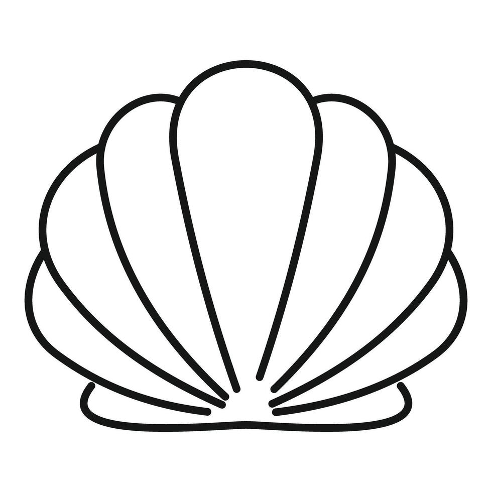 Seashell scallop minimalist line art depicting marine life vector