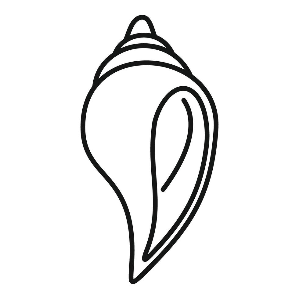 Seashell icon showing marine mollusc with spiral shell vector