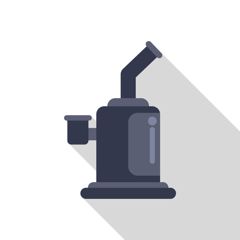 Modern bong with long shadow for smoking cannabis vector