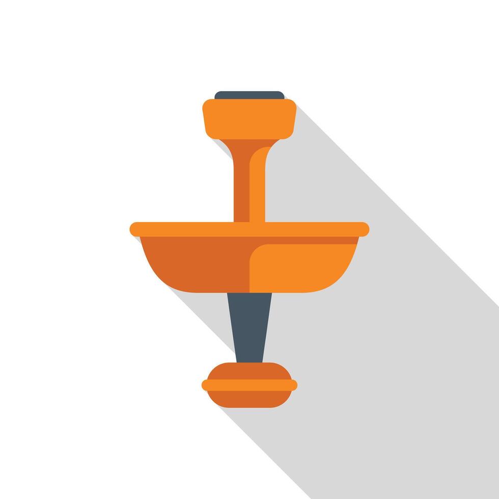 Minimalist vector illustration featuring an orange water fountain with long shadow
