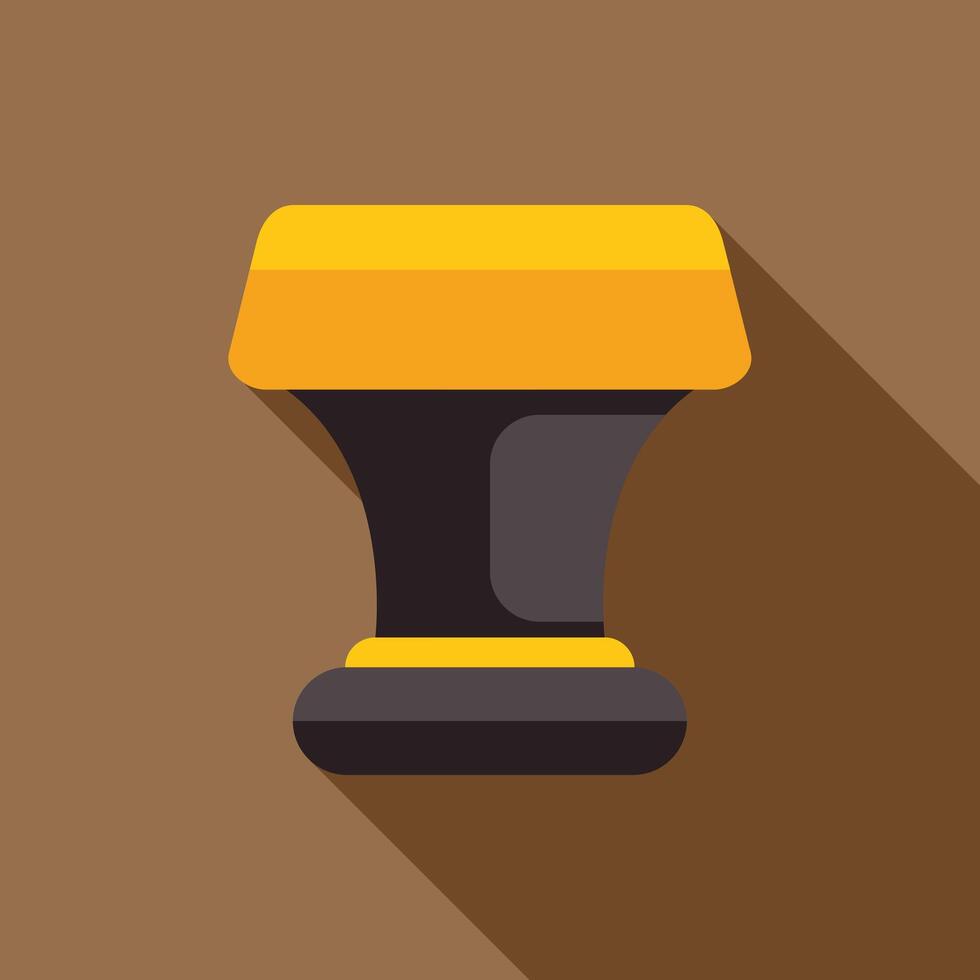 Gold anvil casting long shadow minimalist icon design vector