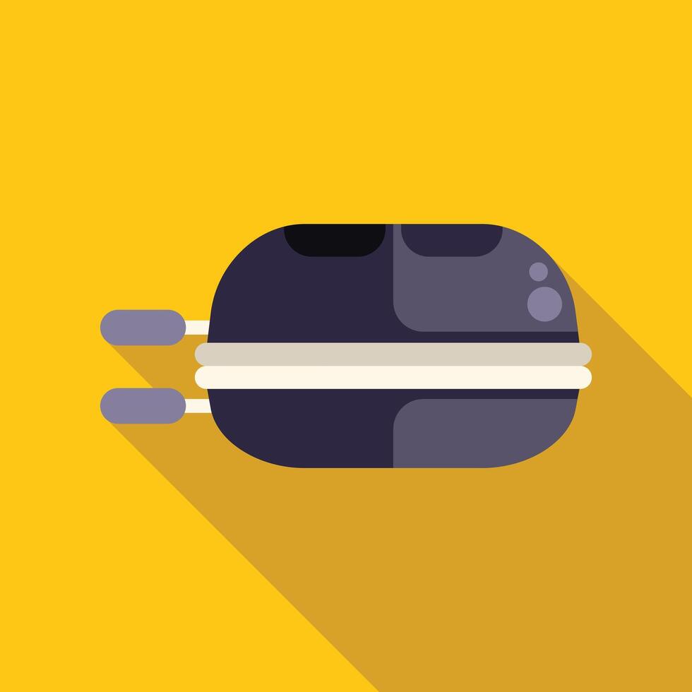 Small modern submarine floating underwater using engines vector