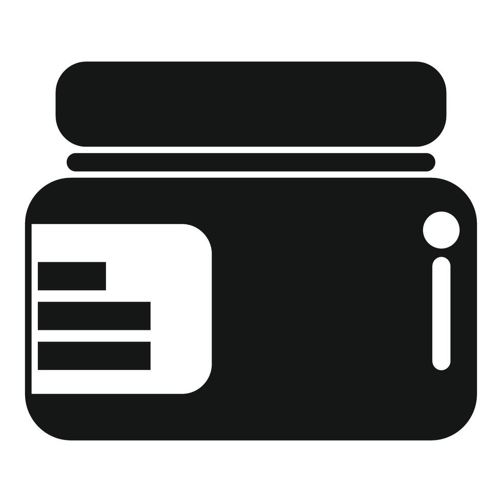 Plastic cosmetic jar with label is being opened vector