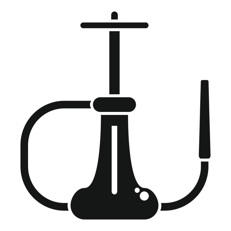 Hookah relaxing smoking device with long tube icon vector